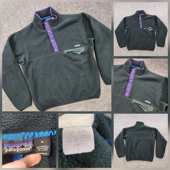 VTG 90s Patagonia Micro Synchilla Jacket Snap-T Pullover Mens Medium Fleece - Picture 1 of 14